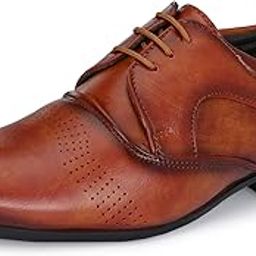 Designer Derby Napa Leatherette Tan Brown Lace-Ups Office Party Ethnic Wear Formal Shoes for Men (CLS996-MC)-image-93