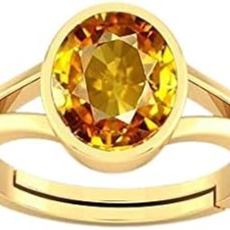 3.00 Ratti Natural Yellow Sapphire (Pukhraj) Original Gemstone Ashtadhatu Adjustable Ring Rashi Ratna Certified Gemstone AA++ Quality For Men & Women (Style 323)-image-57