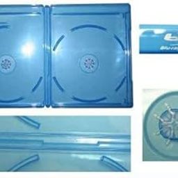 New 12 Viva Elite Blu Ray case Double Discs Holder 12.5mm Blue Transparent-5
