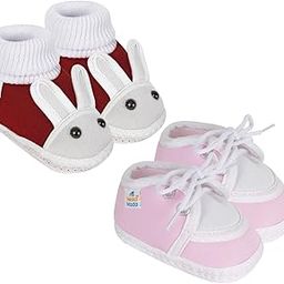 12 To 18 Months Baby Boys & Girls Pack of 2 Pair Cotton Lace Baby Booties-BT1174andBT1184-picture-24