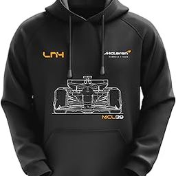 DUDEME : Motorsport Hoodie Lando Norris Unisex Hoodie Sweatshirt for Car Enthusiast 100% Cotton Hooded Neck Regular Fit Formula One Hoodie-image-6