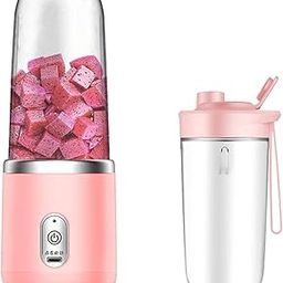 Giftollo Portable Blender for Smoothies & Juices | 400ML Compact Jar for Soft Fruits | 40W Motor Crushes Ice | Auto-Stop After 40s | 1800mAh Rechargeable Juicer with Built-in Jar (Pink)-10