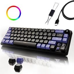 Kreo Hive RGB Anti-ghosting Gaming Keyboard | 75% Tenkeyless Wired Mechanical Keyboard with RGB Backlight Brown Switches & 3 Color Key Caps | Detachable USB C Cable (Purple, Hive 65)-19