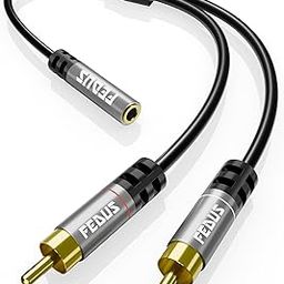 FEDUS RCA to 3.5mm Female 0.9ft/0.3M Stereo Audio Cable - Metal Shell 1/8" TRS to Dual RCA Jack Adapter Y Cable for Smartphones, Headphones, MP3, Tablets, Home Theater - Black-picture-32