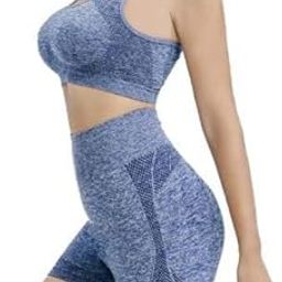 2 Pc Butt Lifter Gym Wear for Women Workout Set Combo, I-Shaped Wire Free Padded Sports Bra with High Waist Butt Lifting Shorts for Great Comfort, Athleisure Yoga Wear-image-96