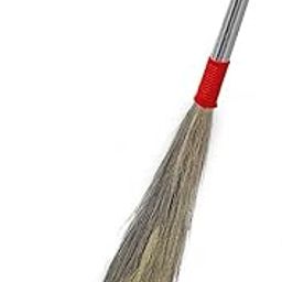 Magic Providers Natural Grass Broom Stick for Home Cleaning 350 Grams | Phool Jhadu with 50 cm Long Handle | Housekeeping & Cleaning Supplies Product for House & Office - Random Color - Pack of 1-15
