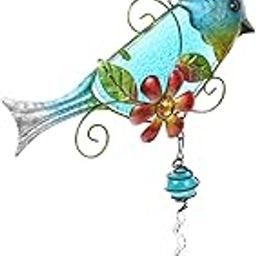 Ubervia Stained Glass Bird Suncatcher with Crystal for Window Hanging Prism for Garden Decoration Glass Hummingbird Ornament Hangings Sunlight Reflection Rainbow Maker-image-24