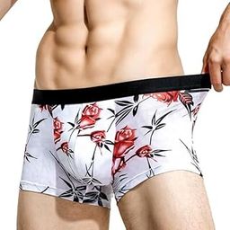 Printed Cotton Mid Waist Plus Ice Silk Elasticity Best Fitting Boxer Brief Shorts Pants/Underwear for Men-picture-50