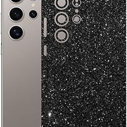 AtOdds - Samsung Galaxy S24 Ultra (5G) - Mobile Back Skin Sticker - Lamination - Back Screen Guard Protector Film Wrap (Coverage - Back+Camera+Sides) (Design - Black Glitter)-image-97