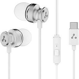 Ambrane Type-C Wired Earphones, 10Mm Bass Drivers, Inline Controls for Type C Smartphones, iPhone 15 & Laptop, 1.2M Braided Anti Tangle Wire with Mic for Clear Calling (Stringz 03, White) - in Ear-image-58