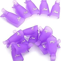 B-LADY 10 Pcs Plastic Acrylic Nail Art Soak Off Cap Clip UV Gel Polish Remover Wrap Tool Gel Nail Polish Remover Clips for Fingernail Removal Soak Off Clips Wrap Cleaner Cap Clip-36