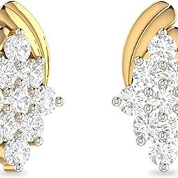 Yellow Gold and Solitaire Stud Earrings for Women-image-45
