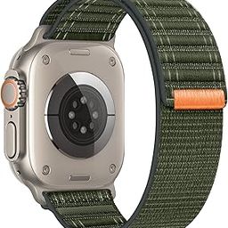 Compatible With Apple Watch Strap Series 10/9/8/7/6/5/4/Se/Ultra Braided Nylon Iwatch Band 40Mm 44Mm 41Mm 45Mm 42Mm 46Mm 49Mm Thin Sport Loop For Men Women (44/45/49Mm,Army Green)-31