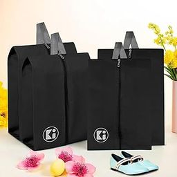 Kuber Industries Pack of 4 Travel Organizer | Travel Shoe Carrying Bag | Toiletry Pouch with Chain | Shoe Cover for Travel-Hiking-Adventure | Multipurpose Storage Organizer Bag | Black-image-83