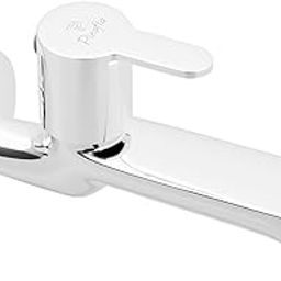 Pixaflo Fission Brass Long Body Bib Cock Tap with Wall Flange (Chrome)-picture-0