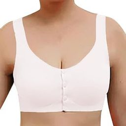 OK INTERPRISES Women's Lightly Padded Maternity Nursing Bra Wire Free Cotton Front Button Closure Breastfeeding Size by L-X-XXL (34 to 40) White-image-1