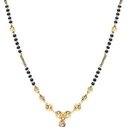Gold Plated Jewellery Mangalsutra Pendant Necklace with Chain For Girls And Women-image-19