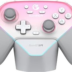 GameSir Super Nova Wireless Gaming Controller for PC/Switch/iOS/Android, 1000Hz Polling Rate, Hall Effect Stick & Trigger, Rubberized Grips, RGB Lighting, Detachable Faceplate, 1000mAh with Charging Dock(Pink)-5