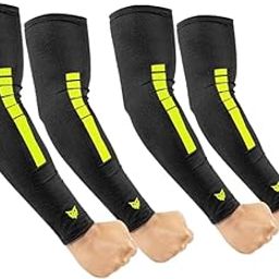 V-Fit Premium Sleeves – Breathable, Lightweight, Stretchable Arm Sleeves for Sun Protection, Sports, and Outdoor Activities, Quick-Dry & Comfortable Fit (2, Neon, Free)-picture-32