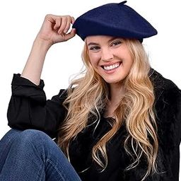 Yaksa Unisex Wool Blend French Artist Beret Caps for Women & Men-image-78