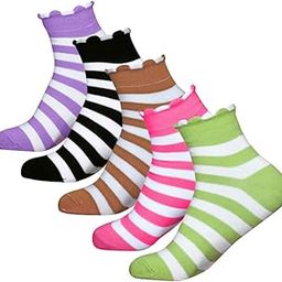 Morder look Fancy Multicolor Cotton Self Design Ankle Length Women's Socks (Pack Of 05)-11