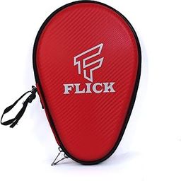 FLICK Fusion - Table Tennis Racket Hard CASE/Cover- Round| Shockproof Protective EVA-PU CASE- Stylish Design | Durable Product for TT Lovers| Assorted COLOURES. (Red)-image-20