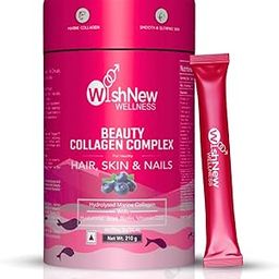 WishNew Wellness BEAUTY COLLAGEN COMPLEX, 21 Servings | Berry Flavor | Nourishment for Healthy Hair, Skin & Nails | 1 Sachet (10g) Daily-image-54