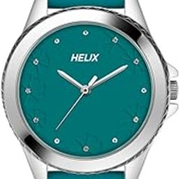 by Timex Green Round Analog Watches for Women | Quartz Movement Leather Strap Ladies Watches | Upto 30 m Water Resistance with Buckle Closure | Gift for Women TW035HL12-4