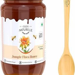 Farm Naturelle Jungle Flower Wild Forest Honey 1.45 Kg|100% Pure Honey | Raw & Unfiltered|Unprocessed|Lab Tested Honey In Glass Jar with Engraved Virgin Wooden Spoon-image-44
