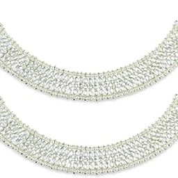 Traditional Alloy Gold Plated Kundan Pearl Payal Anklet for Women (A046)-image-78