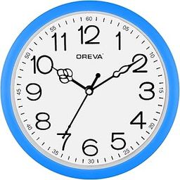 OREVA Plastic Round Shape Simple Small Wall Clock (19.8 x 4.1 x 19.8 cm, B Blue, AQ-6667)-image-5