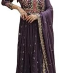 Pristiq Fashion Faux Embrodary work Anarkali Gown With Sharara set For Women // Ethnic Wear-picture-13