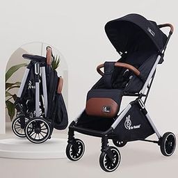 R for Rabbit Street Smart Auto Fold Stylish Newborn Baby Stroller| Aluminum Frame Pram with One Click Fold |Travel Friendly Cabin Trolley Stroller for 0-3 Years ||(Pure Black)-30