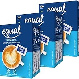 Equal Sweetener, Sugar Free, Low Calories, Sugar - 100 Sachets,(Pack of 3)-28