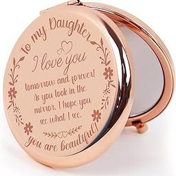 PDOZV Small Compact Mirror, Rosegold Round 2.6” Metal Frame Style Double Sided Mini Magnifying 1X/2X Mirror for Purse Can be Used as Gifts for Woman (RGDr03)-45