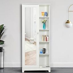 Witty Wud | Destiny | Engineered Wood Dressing Table with Shelf and Storage 1 Door with Mirror & Locker in White Colour | 1 Year Warranty-16