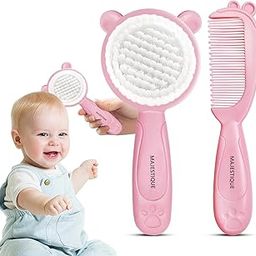 Majestique Baby Hair Care Set, Brush & Comb | Soft Bristles, Safe for Newborns to 5 Years | Gentle Scalp Hair Massager | Baby Bathing Products - 2Pcs/Mutlicolour-image-23