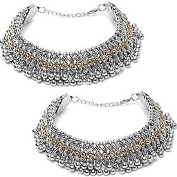 Jewellery German Silver Plated Stylish Handmade Anklets for Girls and Women-image-66