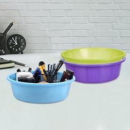 Homestic Pack of 3 Desk Organizer | Stationery Organizer | Multipurpose Organizer | Office Supplies for Pen-Pencil-Staplers | Desktop Organizer | 6 LTR | Purple & Green & Sky Blue-image-61