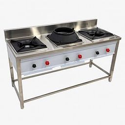 Gurubhai Equipments 3-Burner Stainless Steel Gas Cooking | Commercial Kitchen Stove with 1 Chinese Burner, 2 Single Burners & Heavy-Duty Cast Iron Pan Supports-image-47
