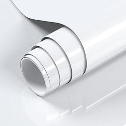 White Adhesive Wallpaper for Covering and Decoration Walls/Furniture/Counter Tops/Kitchen Cabinet DIY Wallpaper | Anti Fade & Oil Proof-Easy to Clean Wallpaper White Gloss || (12 x 72 Inch, 6 ft²)-image-26