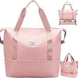 Nylon 41 Liter Expandable Travel Bag Duffle Bags for Travel for Women/Foldable Vanity Traveling Bag/Waterproof Hand Bag/Travel Luggage Bags (Pink 41 x 22 x 26 CM cm)-image-82