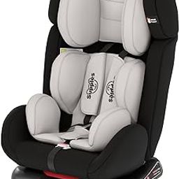 Amazon Brand - Supples Convertible Car Seat for Babies and Kids (0-12 Years) | ECE R44/04 Safety Certified | Forward and Rearward Facing | 3 Adjustable Recline Levels | Black and Grey-74