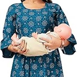 Printed Long Maternity, Nursing & Feeding Top with Concealed Zip-image-53