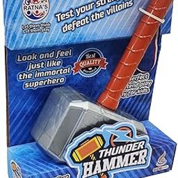RATNA'S Thunder Hammer Plastic Toy, Light Weight, A Pretend Play Toy Weapon For The Little Superhero Kids,Multicolor-image-1