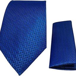 FashMade Blue Self Premium Italian Silk Tie & Pocket Square Set | 2.75" Slim Tie & 10x10" Matching Pocket Square Combo-image-83