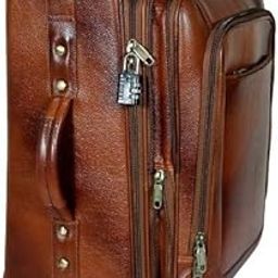 46 L Leather Trolley Duffel Backpack Luggage Bags For Men -20 Inch (Cabin Size, Tan)-picture-51