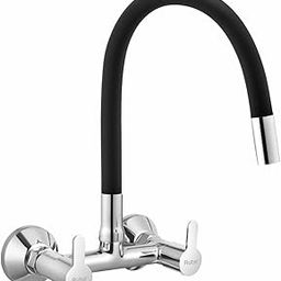 Ruhe® Pavo Sink Mixer Flexible Spout Faucet/Tap | (Foam Flow Function) 20Inch Double Lever Sink Mixer Flexible Silicon Black Spout Faucet/Tap | Wall Mount | Chrome Finish for Kitchen Sinks & Bathrooms-image-20