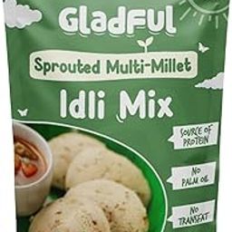 Gladful Multi Millet Idli Mix - No Palm Oil, No Transfat, Premium Instant Millet Idli Mix High Fiber, Instant Plant Protein Healthy Breakfast - Pack of 1-400g-image-1