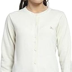 Womens Solid Off White Round Neck Full Sleeve Cardigan_1240729RN-101-image-81